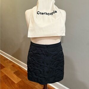 NWT Coach “Coachtopia” Black Quilted Heart Mini Skirt